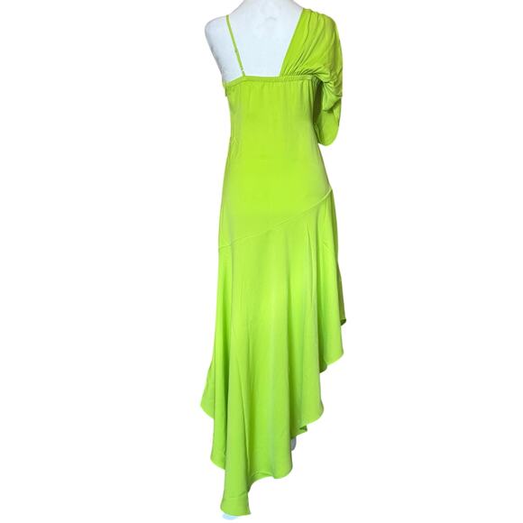 The Drop silky lime green Asymmetric Hem Dress XS slip dress semi formal dance - Picture 2 of 16